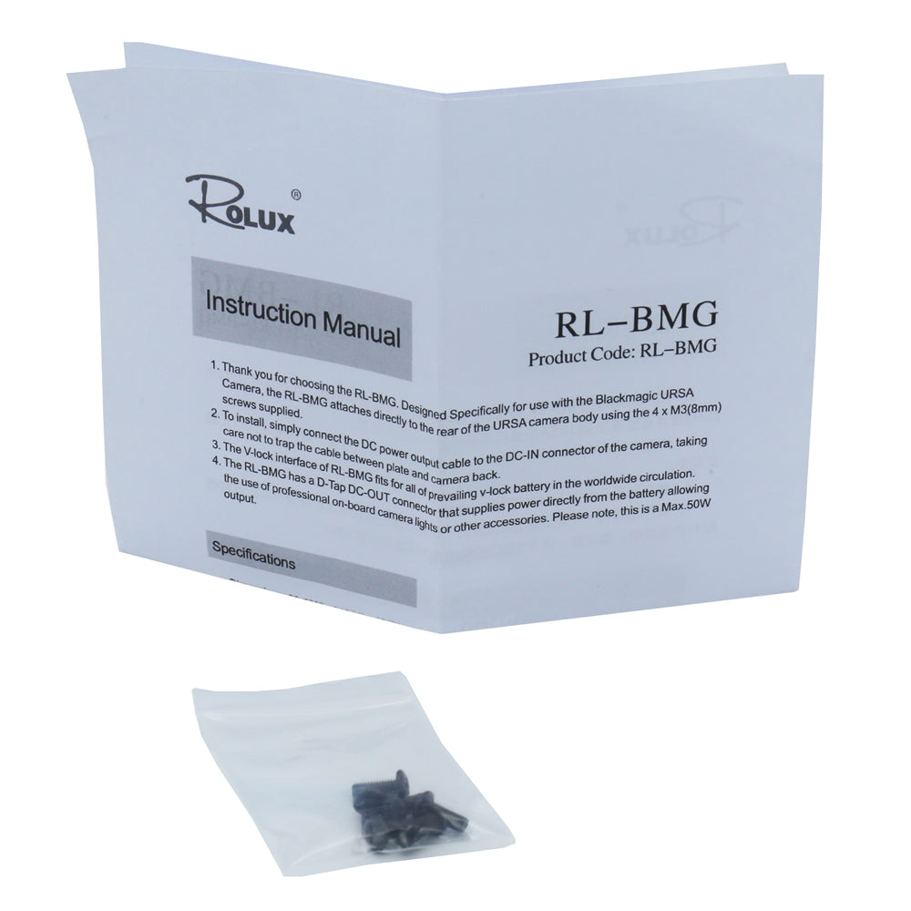 Rolux V-Mount Akkuhalter RL-BMG für Black Magic URSA