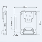 Rolux Mini V-Mount Akkuhalter RL-AC12S