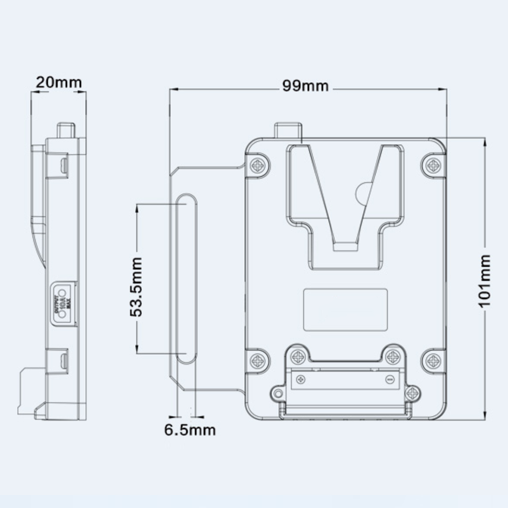 Rolux Mini V-Mount Akkuhalter RL-AC12S