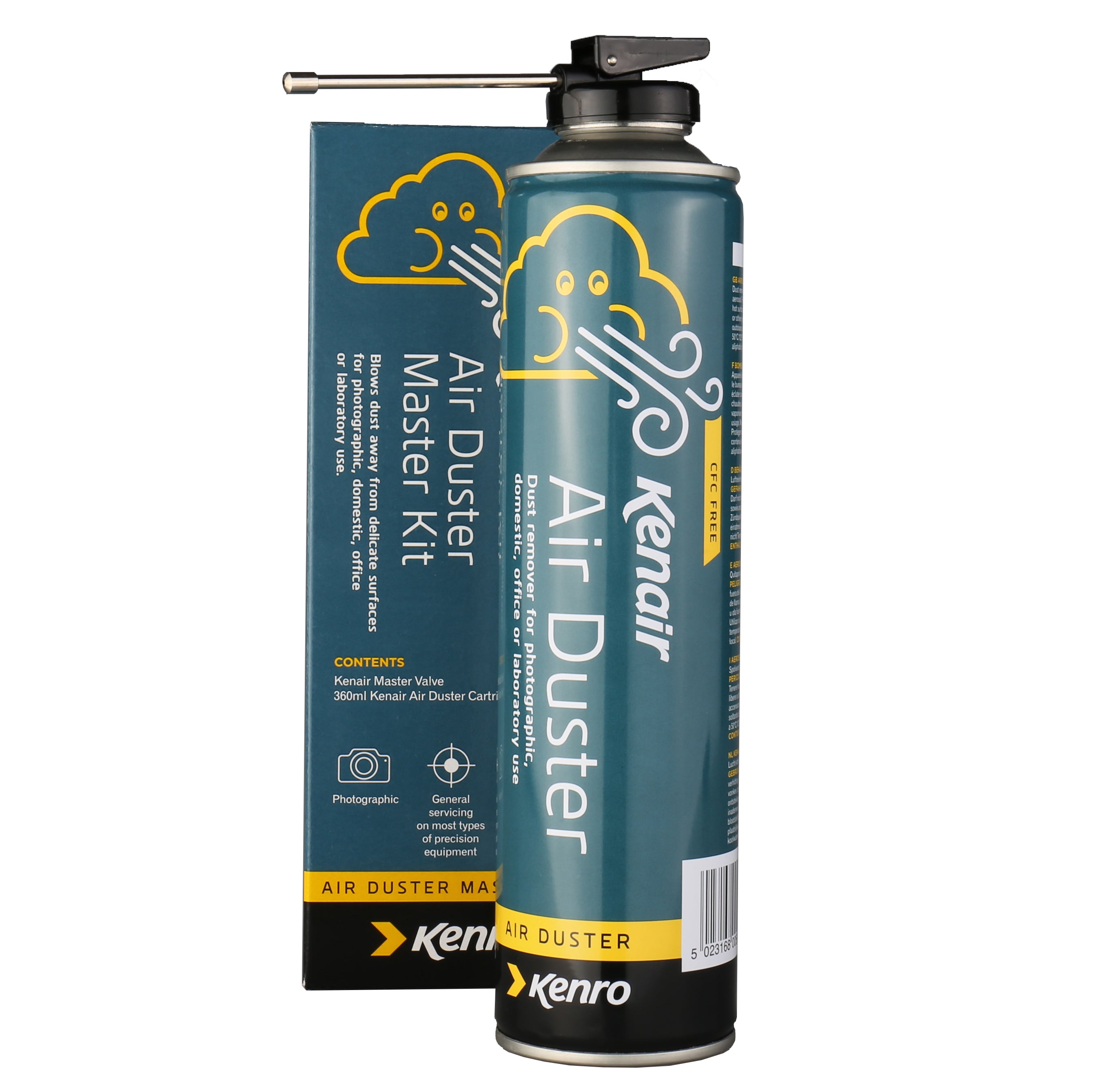 Kenro Druckluft-Sprühdose + Plastik Sprühkopf 360 ml