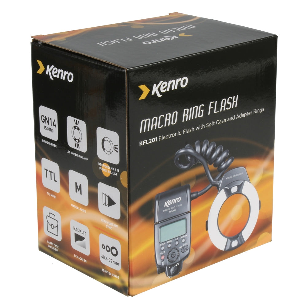 Kenro TTL Macro Ringblitz KFL201N für Nikon