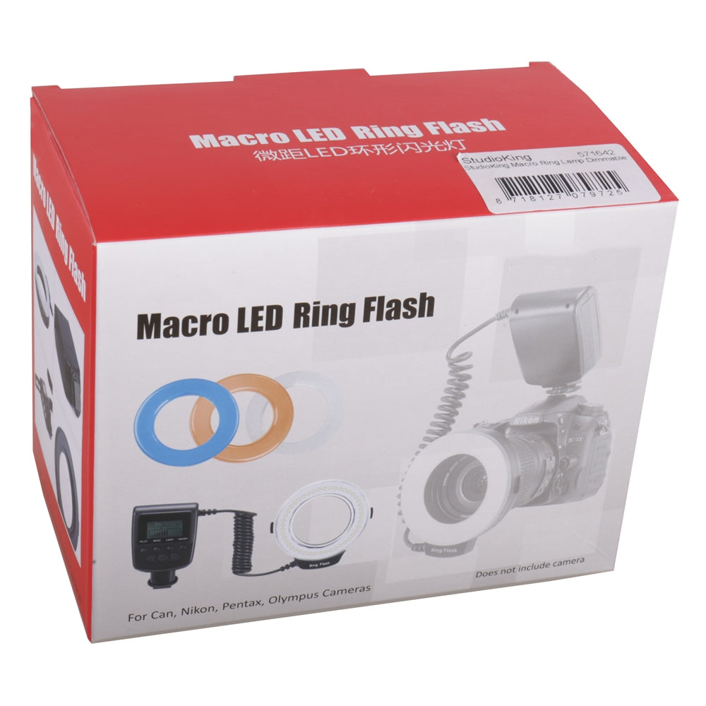 StudioKing Makro LED Ringlampe mit Blitz RL-130