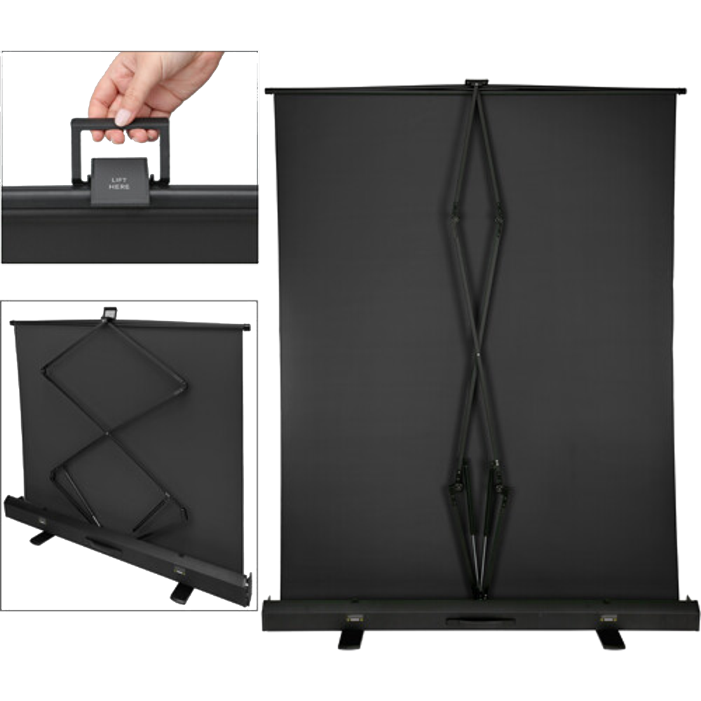 StudioKing Roll-Up Hintergrundschirm FB-150200FB 150x200 cm Schwarz