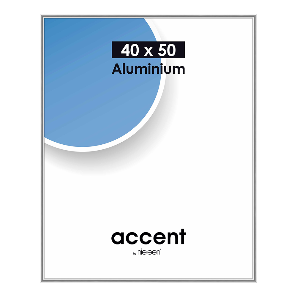 Nielsen Bilderrahmen 52523 Accent Glänzend Silber 40x50 cm