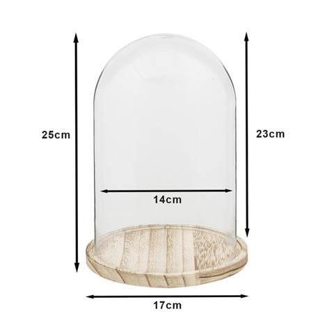 Clayre Eef Glasglocke 6GL2169 Transparent 17x25 cm