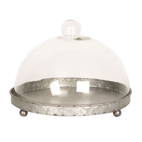 Clayre Eef Glasglocke 6GL2491 Grey Transparent 21x15 cm