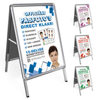Gehwegschild A1 inklusive Passfoto Poster auf 2 Seiten – 59,4 x 84 cm