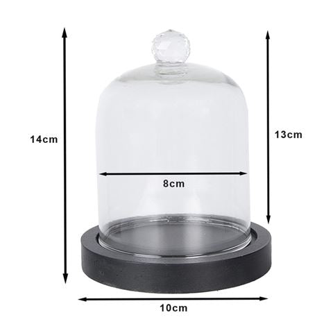 Clayre Eef Glasglocke 6GL4038 Black 10x14 cm