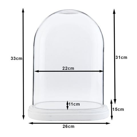 Clayre Eef Glasglocke 6GL1764 Transparent 26x15x33 cm