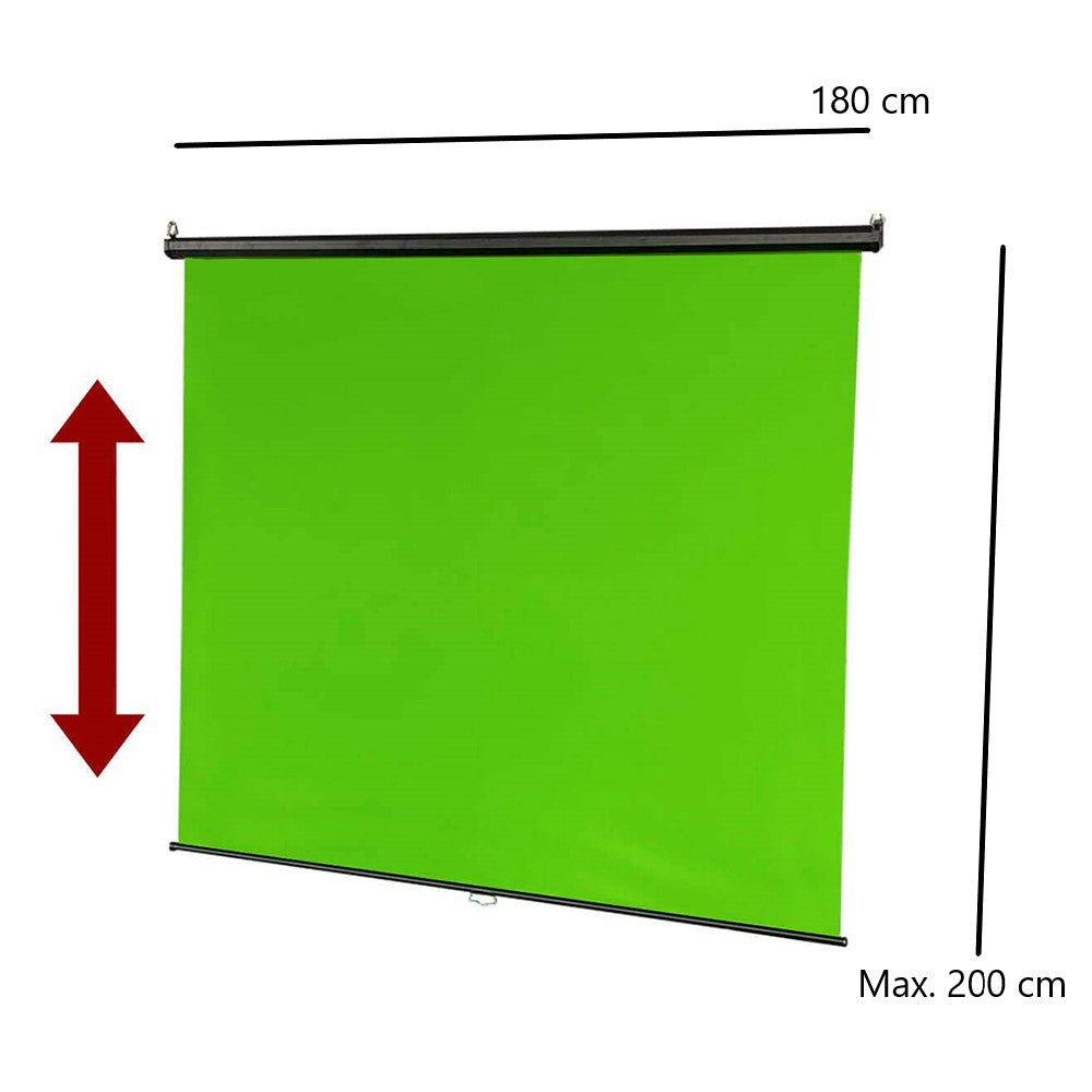 StudioKing Wand Pull-Down Green Screen FB-180200WG 180x200 cm Chroma Grün