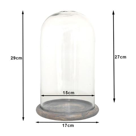 Clayre Eef Glasglocke 6GL3536 Transparent 17x29 cm