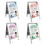 Gehwegschild A1 inklusive Passfoto Poster auf 2 Seiten – 59,4 x 84 cm