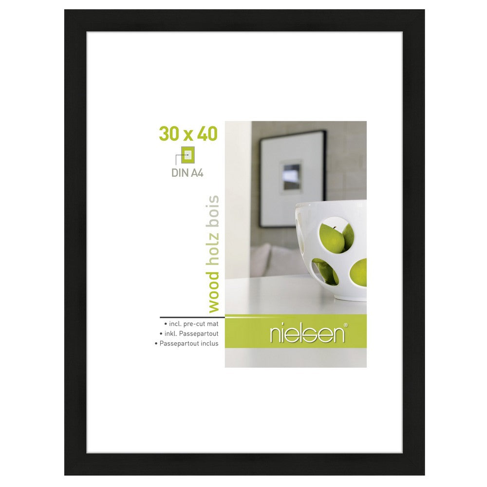 Nielsen Bilderrahmen 8988016 Apollon Schwarz 30x40 / 21x29,7 cm