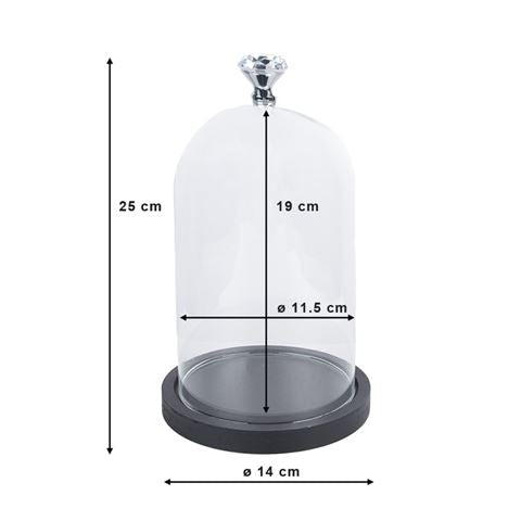 Clayre Eef 6GL2544 Glasglocke Transparent 14x25 cm