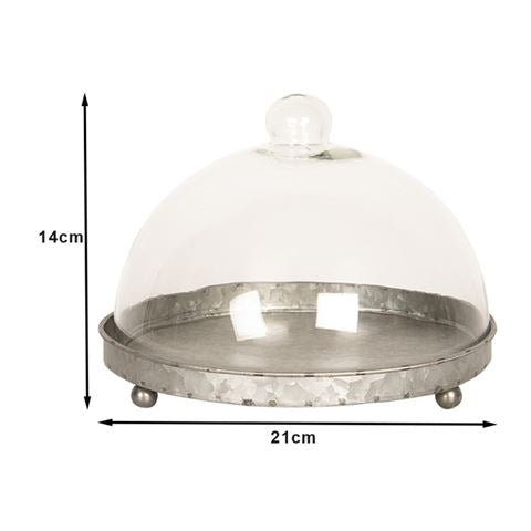 Clayre Eef Glasglocke 6GL2491 Grey Transparent 21x15 cm