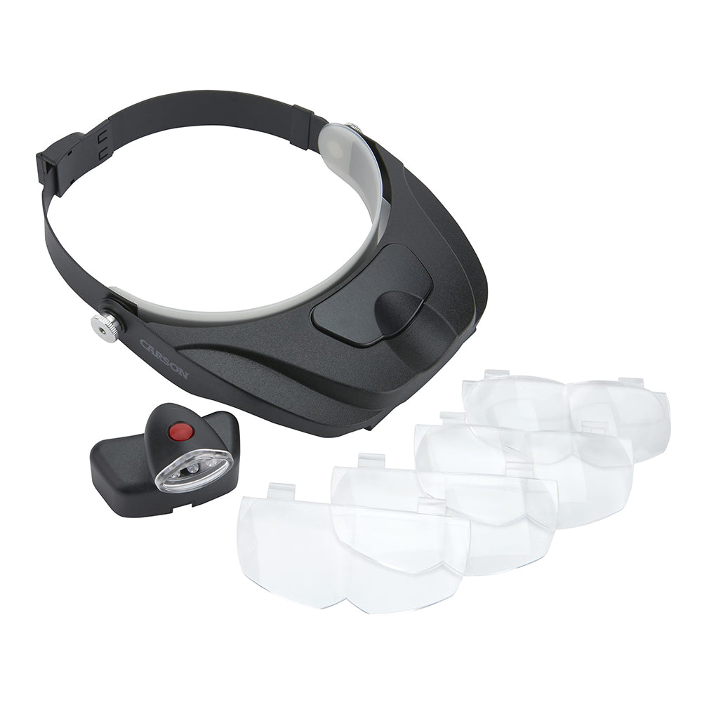 Carson Kopflupe PRO Series MagniVisor Deluxe mit LED und 4 Linsen