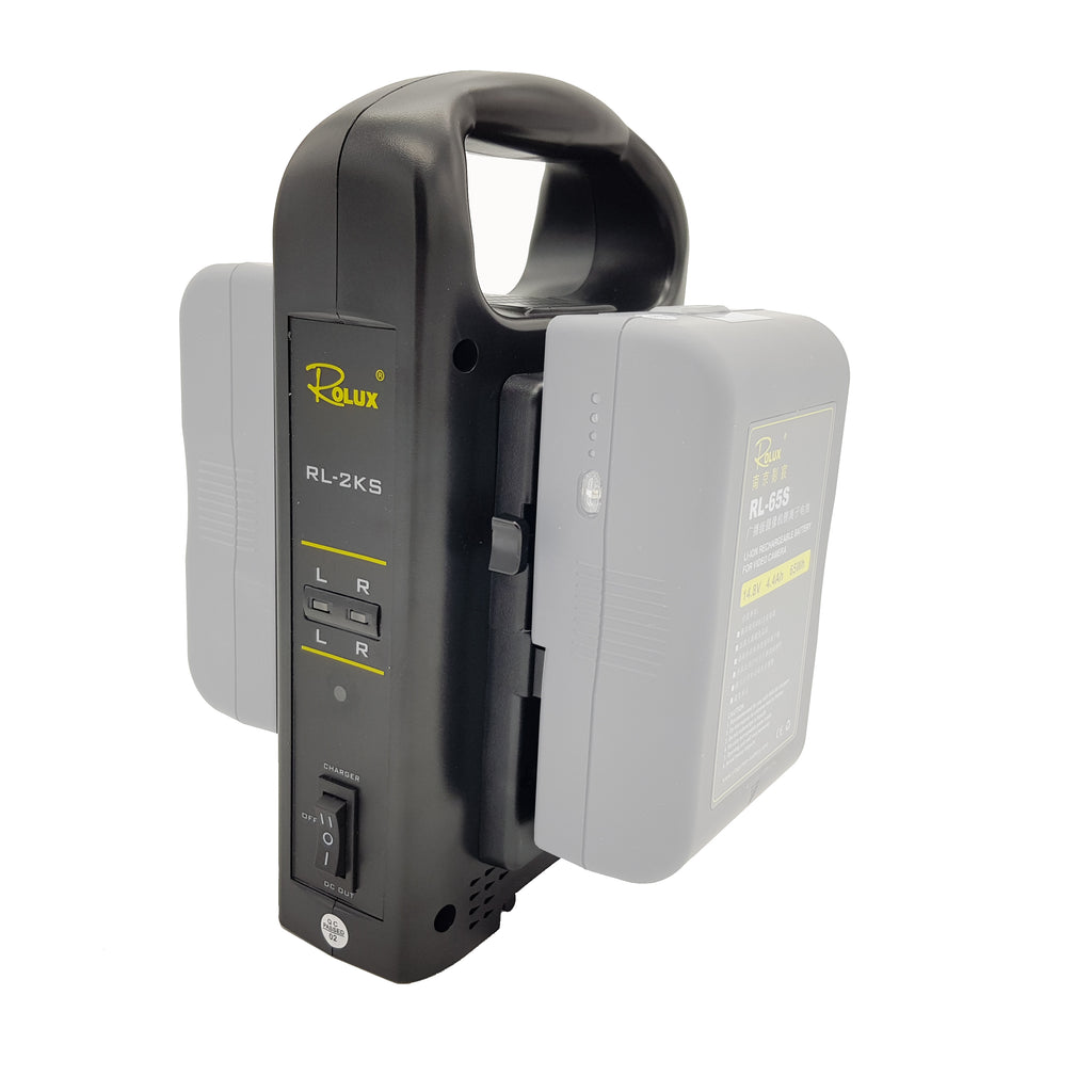 Rolux Doppel-Akkulader RL-2KS für V-Mount Akku