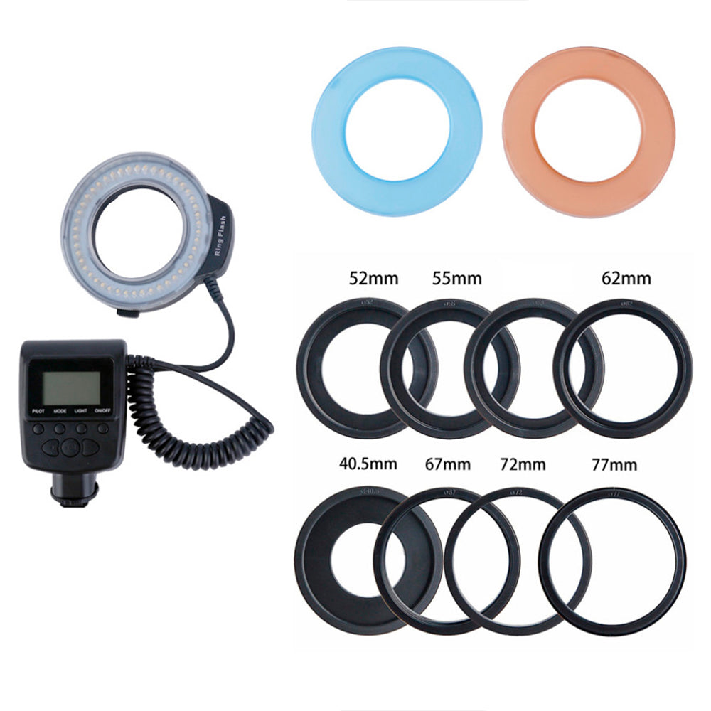 StudioKing Makro LED Ringlampe mit Blitz RL-130