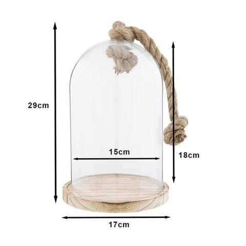 Clayre Eef Glasglocke 6GL2222 Transparent 17x29 cm