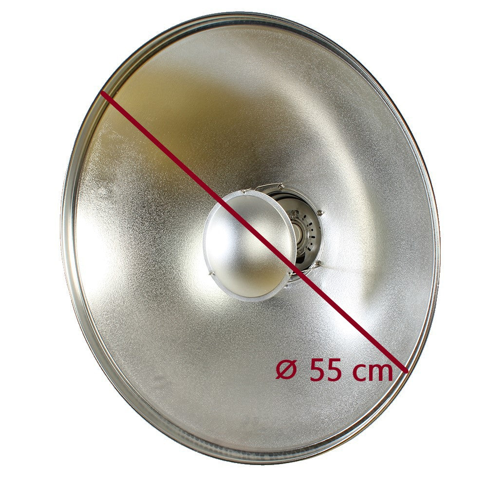 StudioKing Beauty Dish Silber SK-BD550 55 cm mit Waben